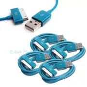 4 6FT USB SYNC DATA POWER CHARGER AQUA BLUE CABLE IPHONE IPOD TOUCH CLASSIC IPAD