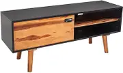 TV Stand Media Entertainment Center, Living Room Furniture with Storage, Acacia Wood Television Table, Modern Cabinet Console for Bedroom, Shelf for Home Sets