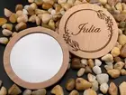 Makeup Pocket Mirror, Mini Round Beech Mirror, Proposal Party Favors Bridesmaids