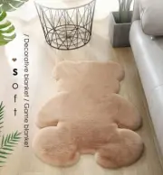 Bear Shaped Rug Super Soft Carpet Modern Kid Bedroom Anti skid mat Fluffy Brown