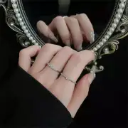 3pcs New Luxury Heart-shaped Ring Exquisite Shiny Index Finger Ring For Women Fa