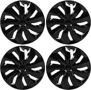 Brilluxa 4Pcs Hub Cover 17 Inch Black Hub Protective Decorative Hub Cap Replacement for Focus Transit Connect, Hubcaps Wheel Covers Exterior Caps