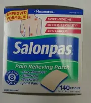 140 Salonpas Pain Relieving Patch 2.83" x 1.81" Patches