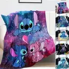 'Soft Warm Lilo Stitch Flannel Fleece Blanket Throw Sofa Bed Single Double Size'