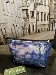 Claude Monet Nymphas Blue Cosmetic Bag Clutch Bag Phone Bag Glasses Bag Wallet