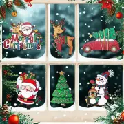 Christmas Window Clings, 15"X9" Reusable Static Cling Gel Window Stickers Hol...