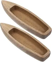 ULTECHNOVO 2Pcs Unfinished Wooden Boat Model Decor Rustic Crafts for Desktop Creative Boat Shape Ornament for Home Decoration Design for Cozy Atmosphere