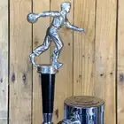 Bowling Trophy Beer Tap Handle Metal Kingpin Simpsons Big Lebowski Mens SilvGld