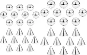 [COLORFUL BLING] 40Pcs 4mm/5mm Mixed Fake Eyebrow Lip Labret Ear Stud Nose Ball Ring with Sticker Replacement Balls Spike No Piercing Body Faux Jewelry