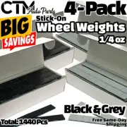 4 Boxes 1/4oz Black & Grey Balance Wheel Weight Stick-on Adhesive Tape Lead-Free