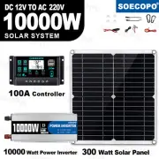 10000W Power Inverter Solar Generator With 300W Solar Panel Home Complete Kit4b