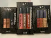 NEW NYX 3 SETS Cream Lipstick, Matte Lip Cream, Intense Butter Gloss 9 Lipshades