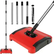 Carpet Floor Sweeper with Horsehair Manual Carpet Sweeper Cleaner Non-Electric Carpet Broom Sweeper Efficient Hand Push Carpet Sweeper Rug Roller Brush Push for Cleaning Pet Hair Loose Debris Lint