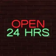 BRAND NEW "OPEN 24 HOURS" 30x12X1 INCH LED FLEX INDOOR SIGN 30004
