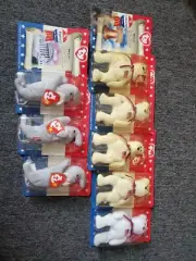 TY Beanie Baby Righty & Liberty 1996 New *TAG ERRORS* RARE McDonalds 8 Total