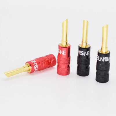 50pairs ELNONE Gold Plated Audio BFA Banana Plug Speaker Cable Hi-Fi Connectors