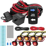UTV Turn Signal Kit with Turn Signal Rocker Switch, ATV Street Legal Kit Compatible with Polaris RZR Ranger Turbo Can-am(Blue Backlight)
