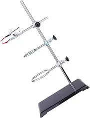 ROMISBABA Experimental Bench Iron Stand Laboratory Clamp Stand Equipment Test Tube Stand Funnel Stand Lab Stand Table Rod Stand with Clamps Ring Stand Flask Clamp Stainless Steel