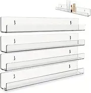 4 PCS Vinyl Record Shelf Acrylic Record Holder, 12 inch Wall Mounted Vinyl Records, Floating Vinyl Wall Display Shelf, for LP collector, Store, Home, Office