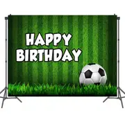 Soccer Theme Birthday Backdrop Banner - Sports Club Photography Background for Kids Birthday Party Decorations