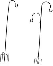 2pcs Rustproof Ground Inserted Shepherd Hook Yard Streetlamp Hooks Garden Lamp Hanger Iron Hanging Easy to Use for Planters Lights Decor