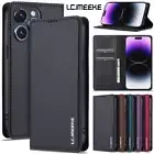 Flip Leather Magnetic Wallet Case for iPhone 16 15 14 13 12 11 XS XR 7 8 Plus SE