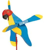Amish Crafted Whirlybird Whirligig Garden Stake Wind Spinner - Macaw