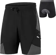[Generic] in 1 Padded Bike Shorts with Pockets Men Breathable Exercise Shorts for Training Biking Cycling
