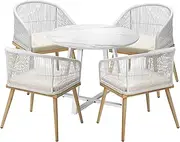 Livsip 5PCS Outdoor Dining Setting Table and Chairs Patio Furniture Bistro Set