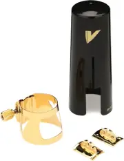 LC09P Optimum Baritone Saxophone Gold-Gilded Ligature and Plastic Cap, Black