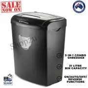 CENTURION OFFICE COMBO PAPER SHREDDER 21L CROSS CUT 10 SHEETS CDS CREDIT CARDS