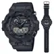 CASIO 卡西歐(GA-700BCE-1A)G-SHOCK 實用街頭風格 時尚全黑尼龍錶帶大錶殼雙顯錶