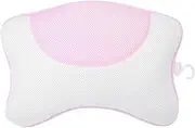 Pillow, Soft Mesh Bath Pillow with Suction Cups, Tiredness Relief and Relaxation Pillow, Home Spa Bathtub Pillow(Pink)