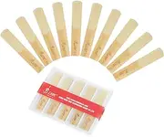 Clarinet Reed 2.5, Bb Clarinet Reeds Strength 2.5 with Plastic Case, Pack of 10