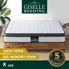 Giselle Mattress Spring Cool Gel Foam Euro Top Bed Medium Firm 25cm King