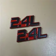 2x Black Red Matte 2.4L Metal Sticker Badge Emblem Decal Turbo 3D Hybrid SUV 4x4 (for: MG)