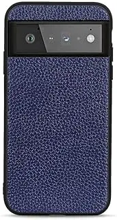 Protective Case Genuine Leather Phone Case Compatible with Google Pixel 6 Leather Case, TPU Bumper Hard Back Cover Protective Phone Case Slim Case Anti-Drop Cover Compatible with Google Pixel 6 Case S