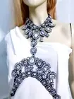Rhinestone Body Belly Chain Crystal Bra Harness Large AB