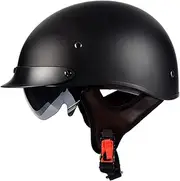 Retro Motorcycle Half Helmet,DOT/ECE Certified Motorcycle Half Open Face Helmet Four Seasons,Road Riding Beanie Motorcycle Helmet Bike Half Shell Helmet for Men and Women