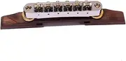 TOGEVAL Rosewood Archtop Guitar Bridge with Gold Roller Saddles Bridge Tailpiece for Guitar Parts Replacement for Broken Bridges