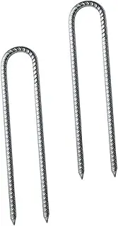 ARTSEWPLY 2Pcs U Shaped Outdoor Pegs Durable Garden Stakes for Tents Trampolines and Easy Installation Ground Nails for Camping and Landscape Use
