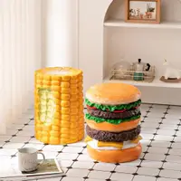 在飛比找ETMall東森購物網優惠-創意矮凳潮流家居客廳家用擺件裝飾品玉米凳漢堡凳樹脂簡約小凳子