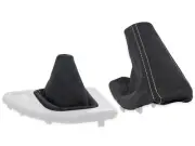 FOR BMW E90 91 92 93 AUTOMATIC GEAR SHIFT BOOT EBRAKE GAITER ALCANTARA s.WHITE