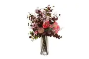 Glamorous Fusion Protea & Dancing Lady Artificial Fake Plant Decorative Arrangement 82cm In Glass