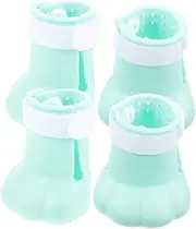 Mipcase 4pcs Cat Feet Scratcher Cats Scratching for Post Has Cat Supplies Silicone Cat Shoes Precaution Scratch Gloves Silicone Cat Boots Anti Scratch Cat Shoes Light Green Silica Gel