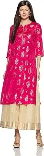 [BIBA] Women's Straight Kurta (MNMFESTIVE14102_Fuchsia_36)