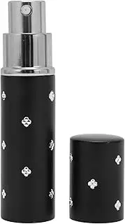 CAPASTEC Pack of 2 Perfume Atomisers Refillable 10 ml Aluminium Mini Spray Bottle Pocket Atomiser with Window for Handbag, Travel, Holidays, Air Travel, Black