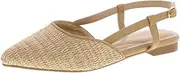 [TruFox] Women's Slingback Flats Raffia Dress Shoe Comfort Foam Padded Ballet Flats Strap Low Heel