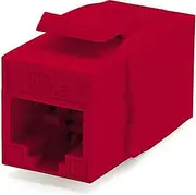 trueCABLE Cat6 Keystone Jack Coupler, Unshielded (UTP), PoE++ (4PPoE), UL Listed, ETL Verified, ANSI/TIA 568-2.D Cat 6 Performance Compliant, Female to Female RJ45 Couplers, Red, 2 Pack