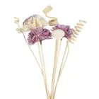 8Pcs Purple Carnation Flower Rattan Reed Sticks Diffuser Aroma Home Fragrances